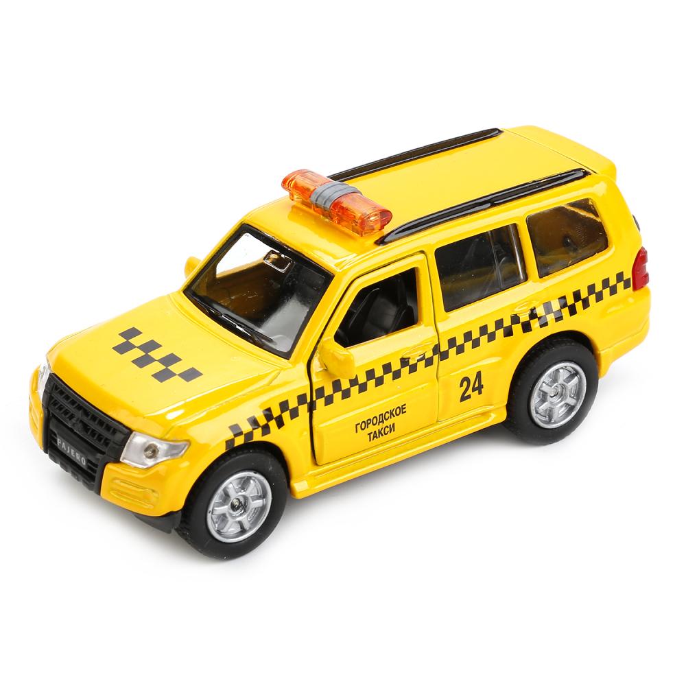 Машинка металлическая инерционная - Mitsubishi Pajero такси, 12 см., открываются двери -WBsim) 