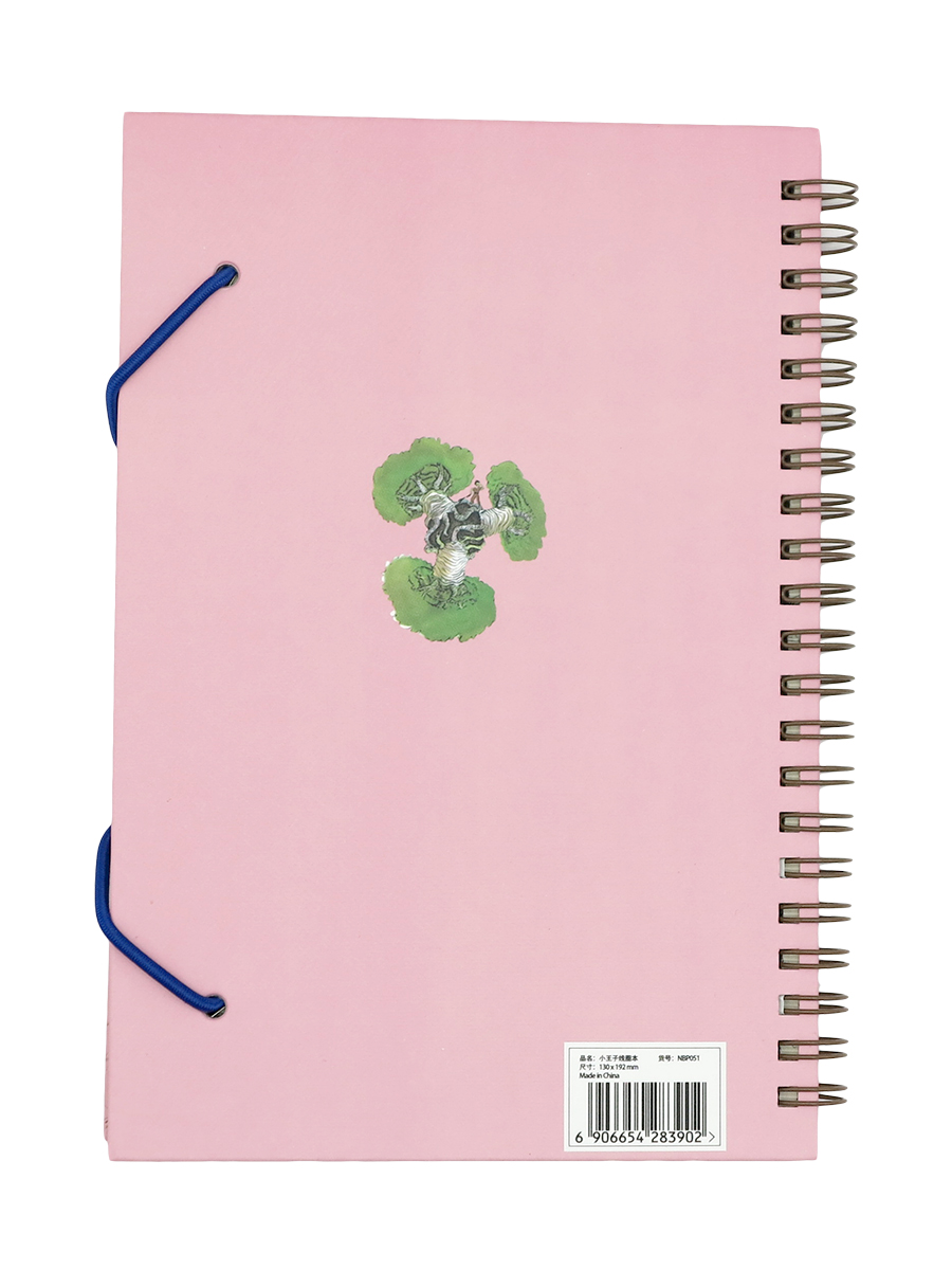 Блокнот - Маленький Принц на резинке с кольцами, формат А5,  розовый  