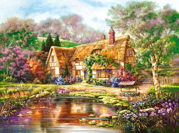 Пазл Castorland 3000 деталей, Сумерки у пруда Пазл Castorland 3000 деталей, Сумерки у прудаПазлы<br>Пазл Castorland 3000 деталей, Сумерки у пруда<br>