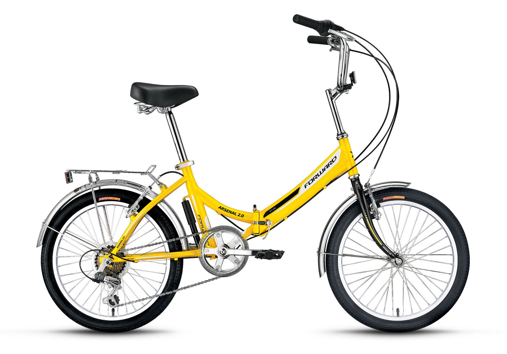 Велосипед складной Topgear Angry birds - Forward Arsenal 20 2.0, желтый, 20 дюйм, 6 скоростей  