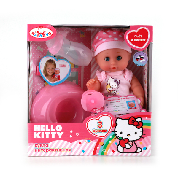 Пупс Карапуз Hello Kitty 20 см, 3 функции  