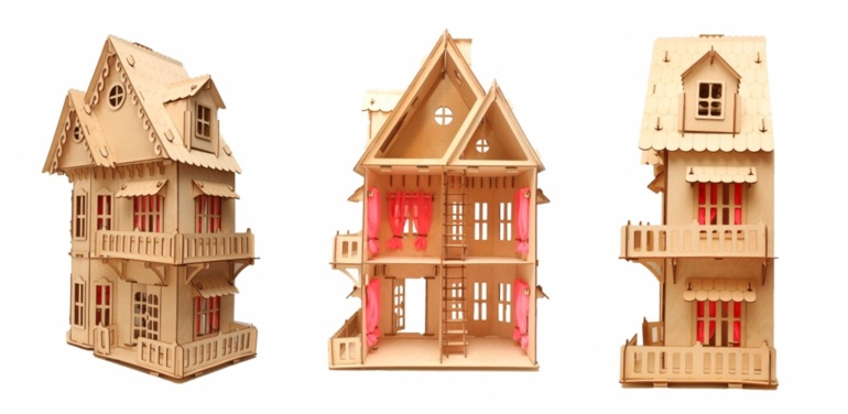 Модель деревянная сборная - Большой сказочный дом  