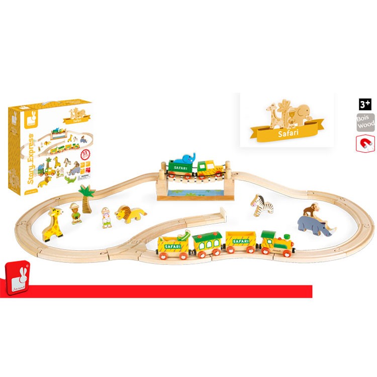 Игровой набор Сафари, 12 игрушек и поезд  