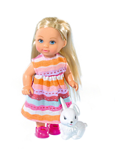 Кукла Еви с кроликом, 12 см  