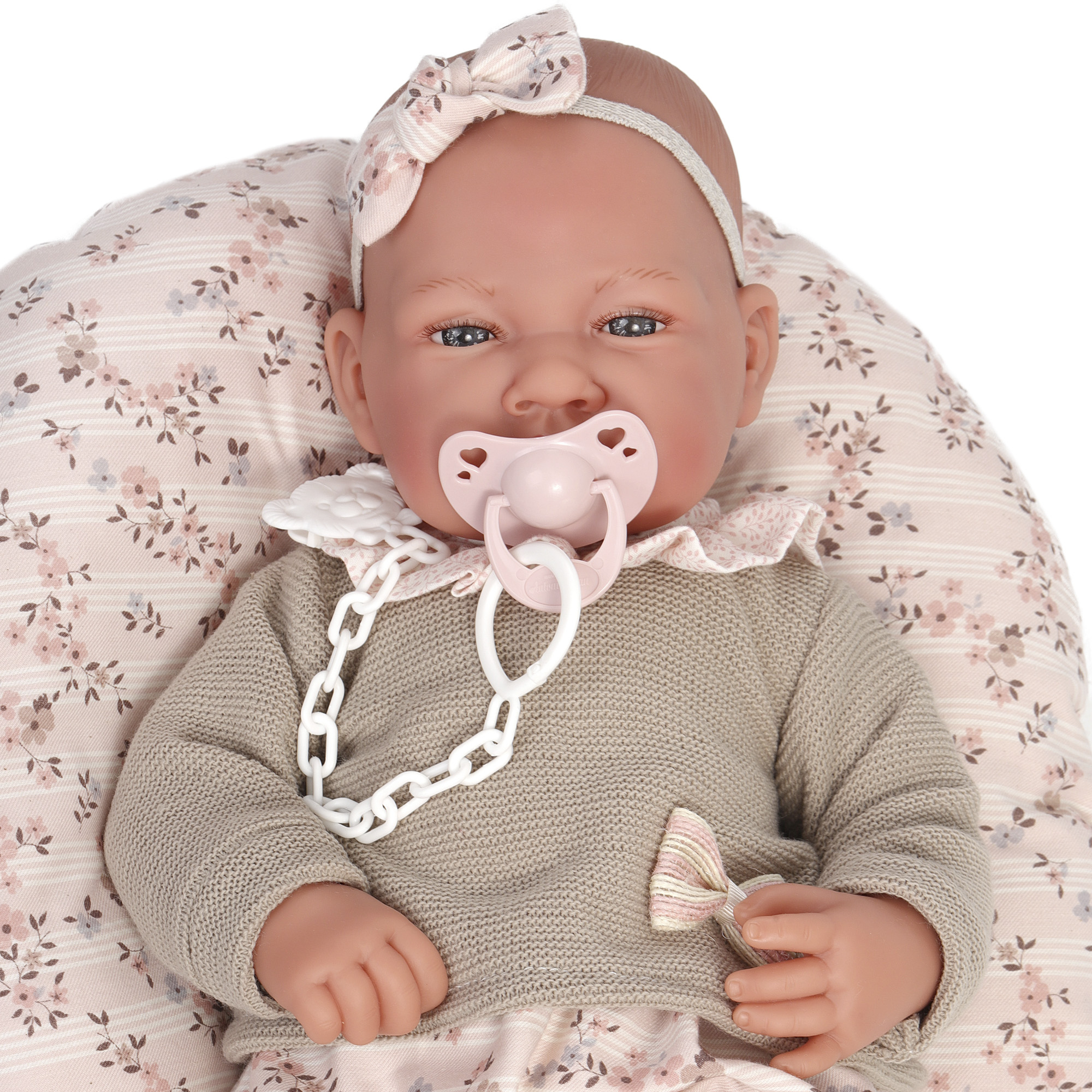  Кукла-младенец Оли в бежевом 40 см мягконабивная  