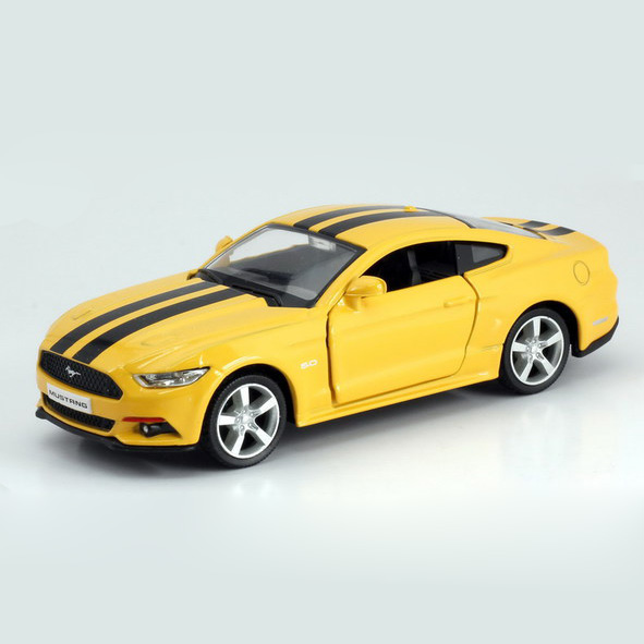 Машина металлическая инерционная RMZ City - Ford 2015 Mustang with Strip, цвет желтый, 1:32  
