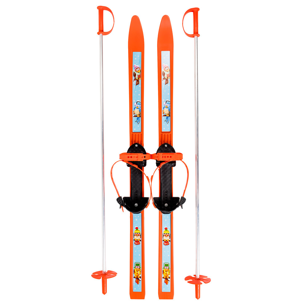 Лыжи детские Вираж-Спорт, длина лыж – 100 см., палок - 100 см, универсальное крепление Цикл  