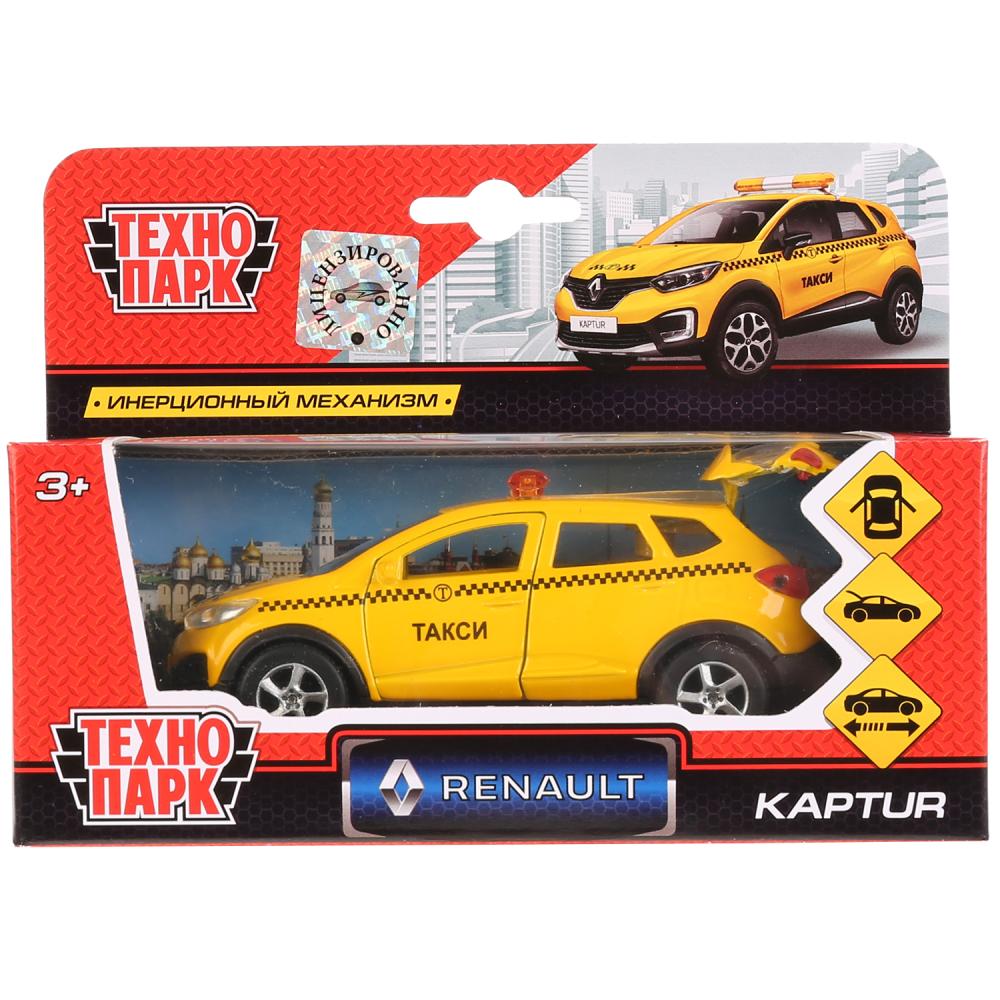 Машина инерционная металлическая - Renault Kaptur - Такси 12 см, открываются двери и багажник  