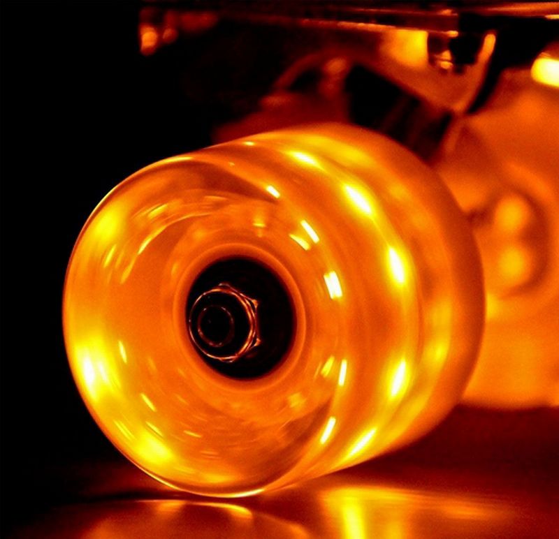 171207 Скейтборд Classic 26" YWHJ-28 со светящимися колесами, цвет оранжевый  