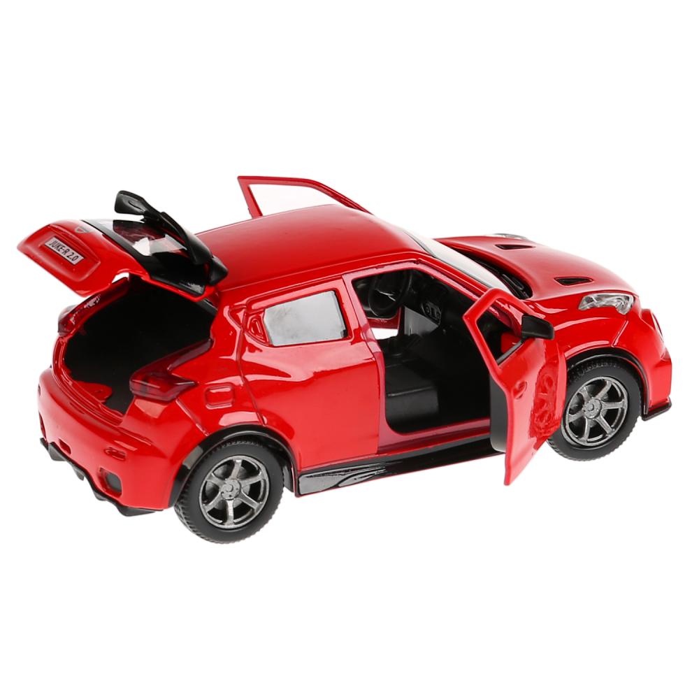 Металлическая инерционная машина - Nissan Juke-R 2.0, 12 см, цвет красный, свет, звук  