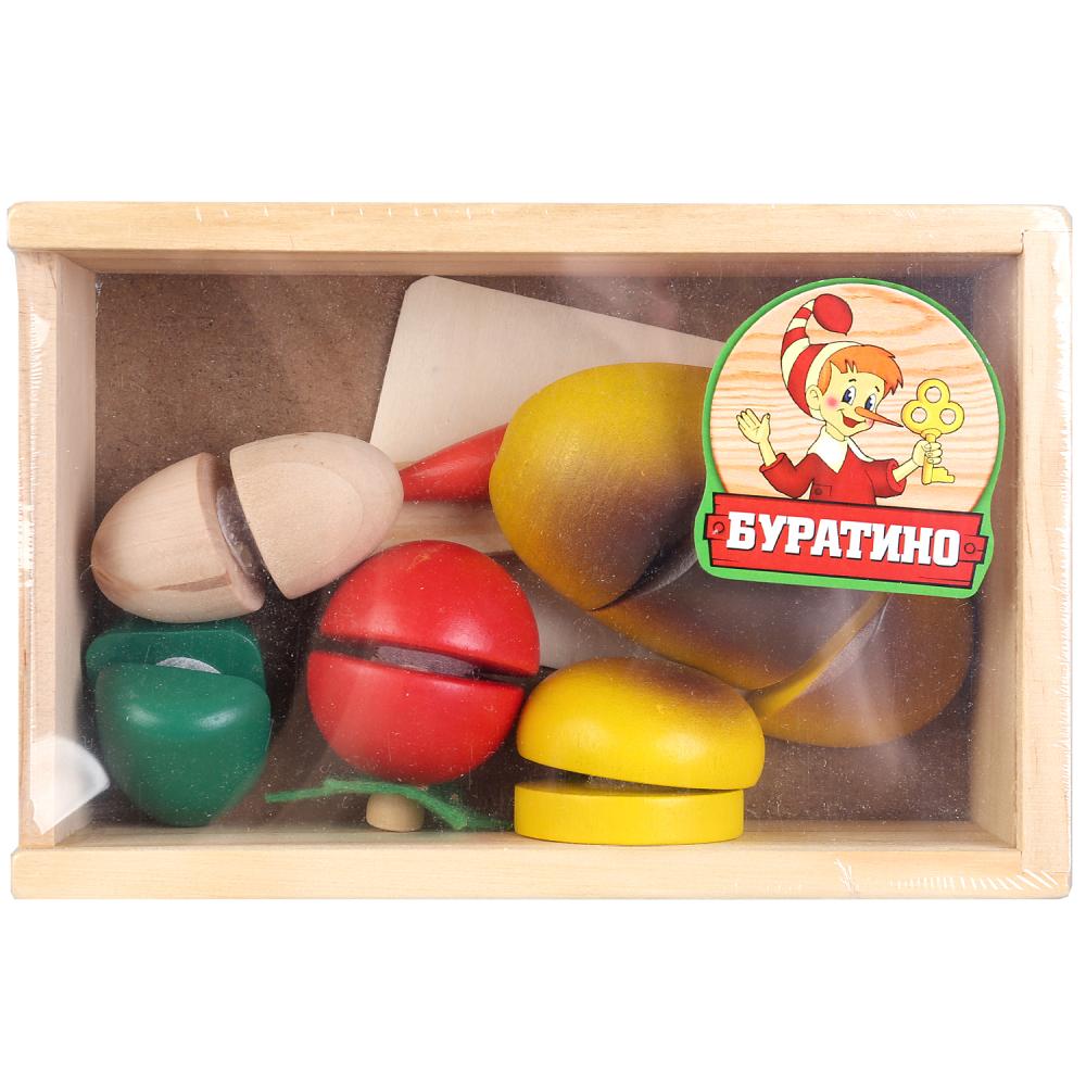 Игрушка деревянная - Овощи на липучке, в пакете  