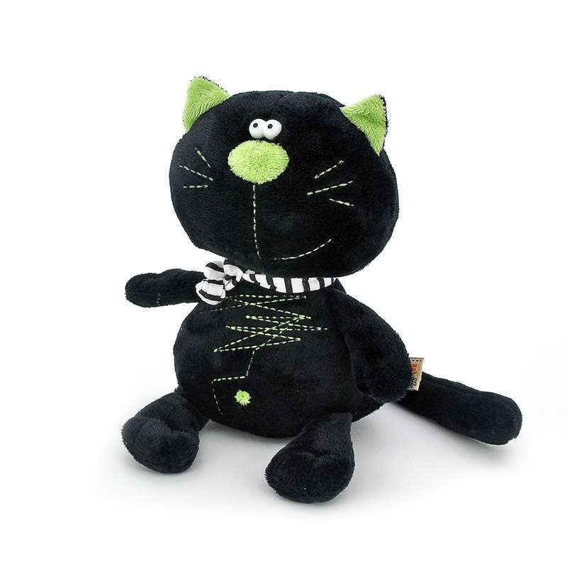 Мягкая игрушка - Кот Батон, черный, 15 см  