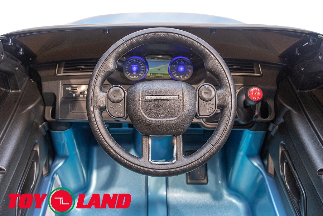 Электромобиль Джип Range Rover Velar, синий краска, свет и звук  