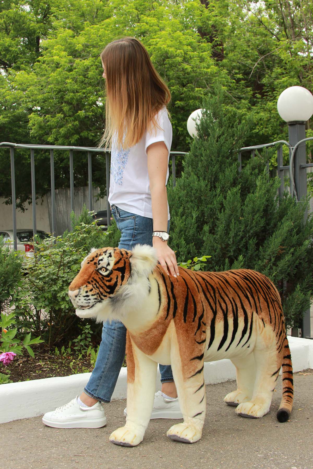 Мягкая игрушка - Тигр стоящий, жаккард, 140 см  