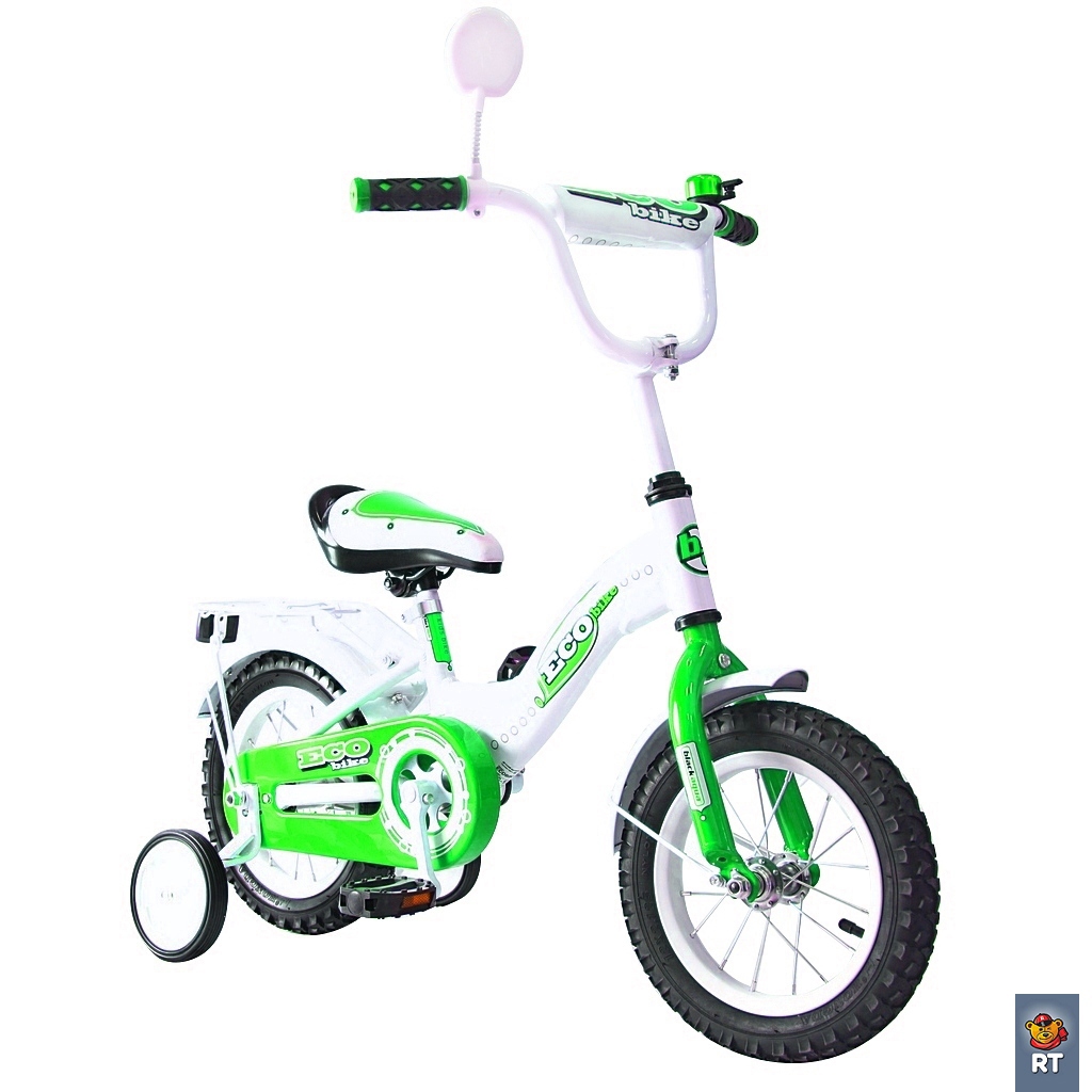 Двухколесный велосипед Aluminium Ecobike, диаметр колес 12 дюймов, зеленый  