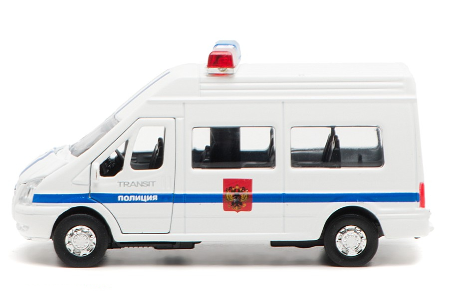 Машина металлическая инерционная Ford Transit - Полиция, со светом и звуком   