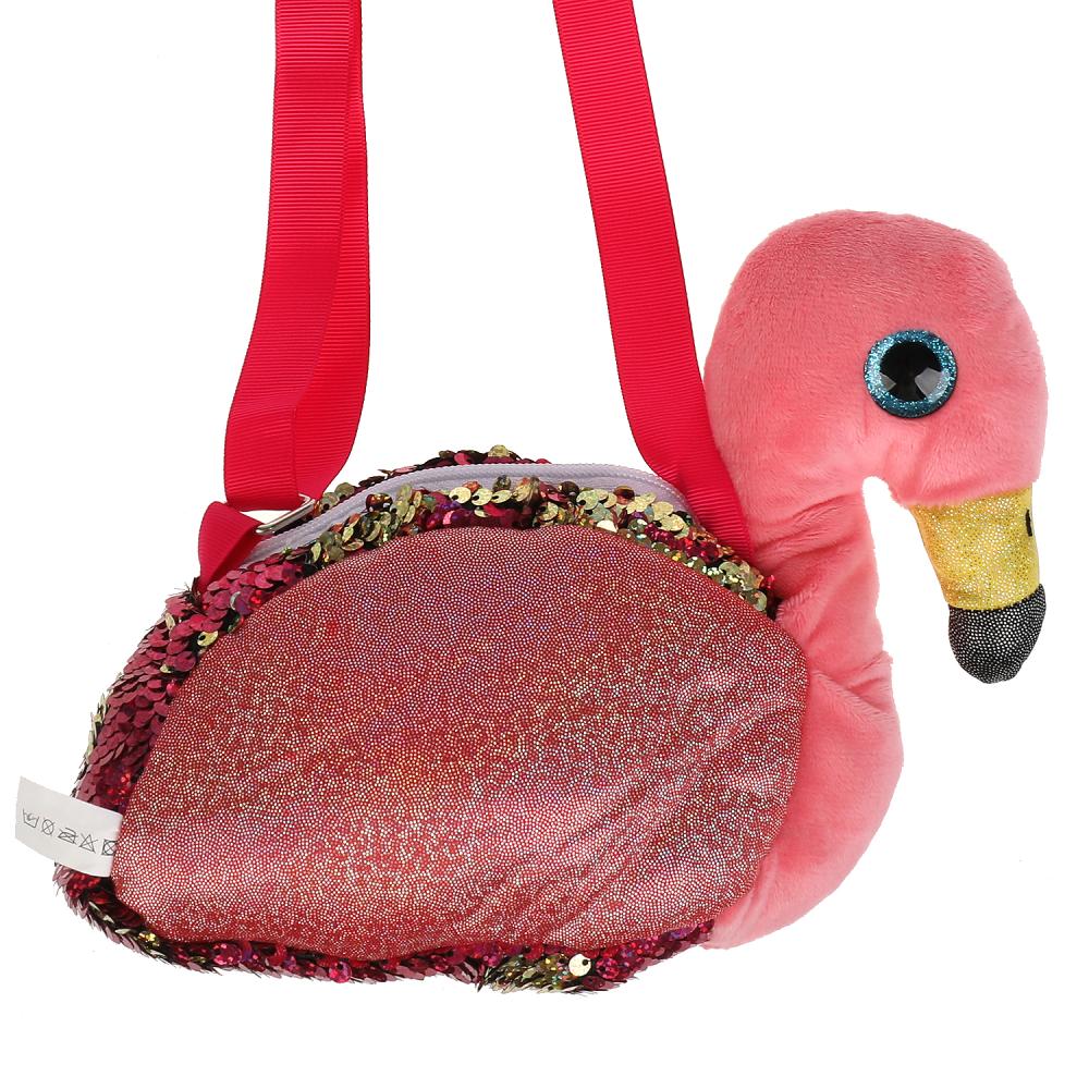 Мягкая сумочка в виде фламинго 15 см  