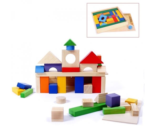 Деревянный конструктор, 51 деталь, в деревянном ящике 
Деревянный конструктор, 51 деталь, в деревянном ящике