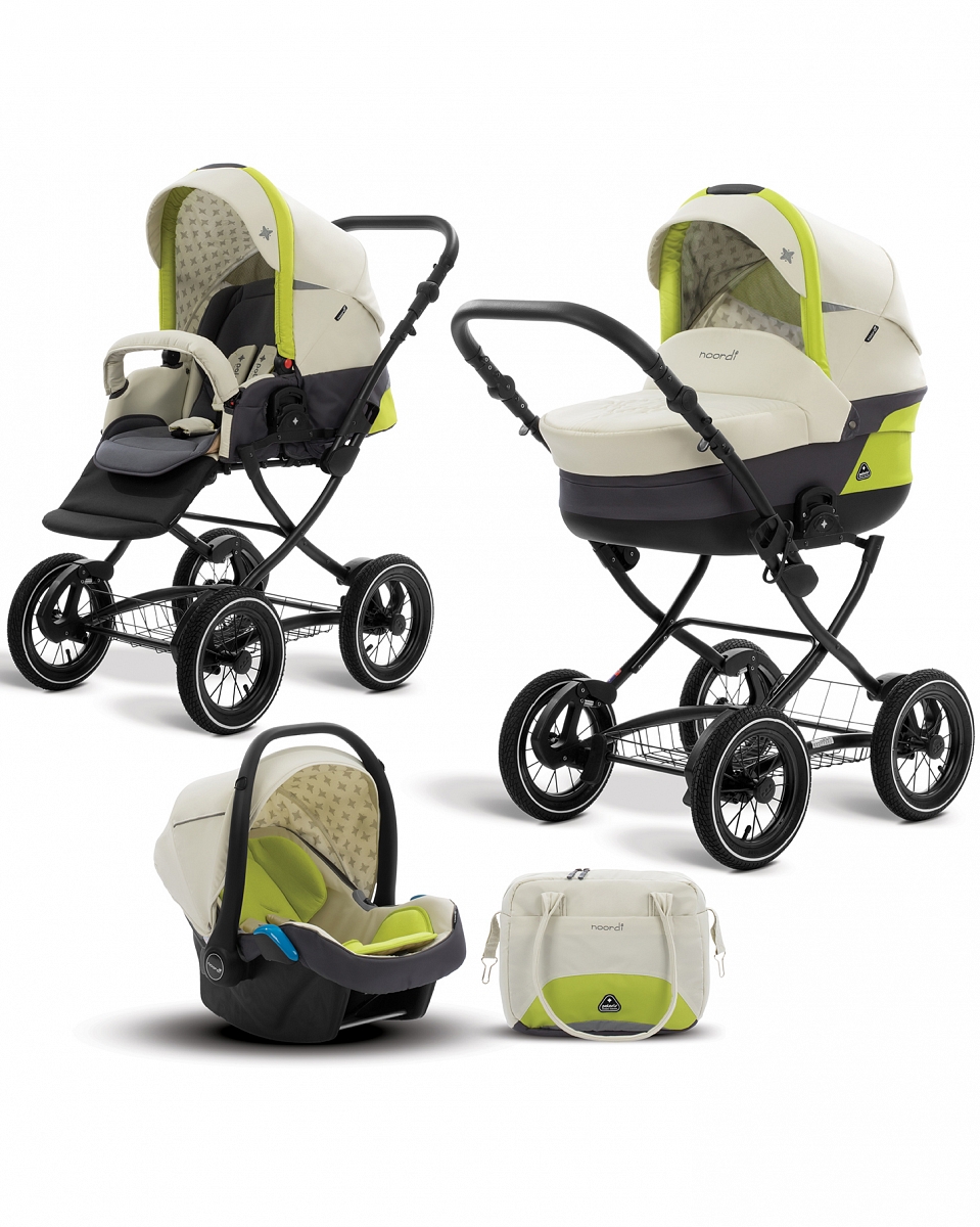 Коляска детская Noordi Polaris CL 3/1, бежевая с салатовым Коляска детская Noordi Polaris CL 3/1, бежевая с салатовымДетские коляски 2 в 1<br>Коляска детская Noordi Polaris CL 3/1, бежевая с салатовым<br>