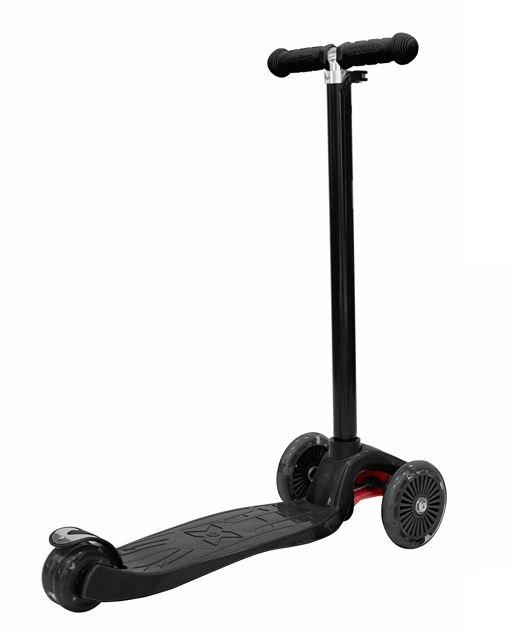 Четырехколесный самокат со светящимися колесами Maxi Simple A20 black Y-Scoo, 4531RT