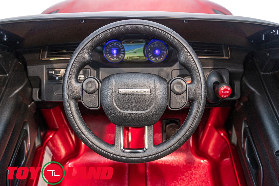 Электромобиль Джип Range Rover Velar, красный краска, свет и звук  