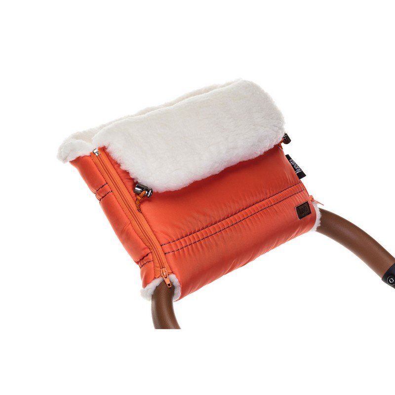 Муфта меховая для коляски Nuovita Alpino Bianco Arancio/Оранжевый  