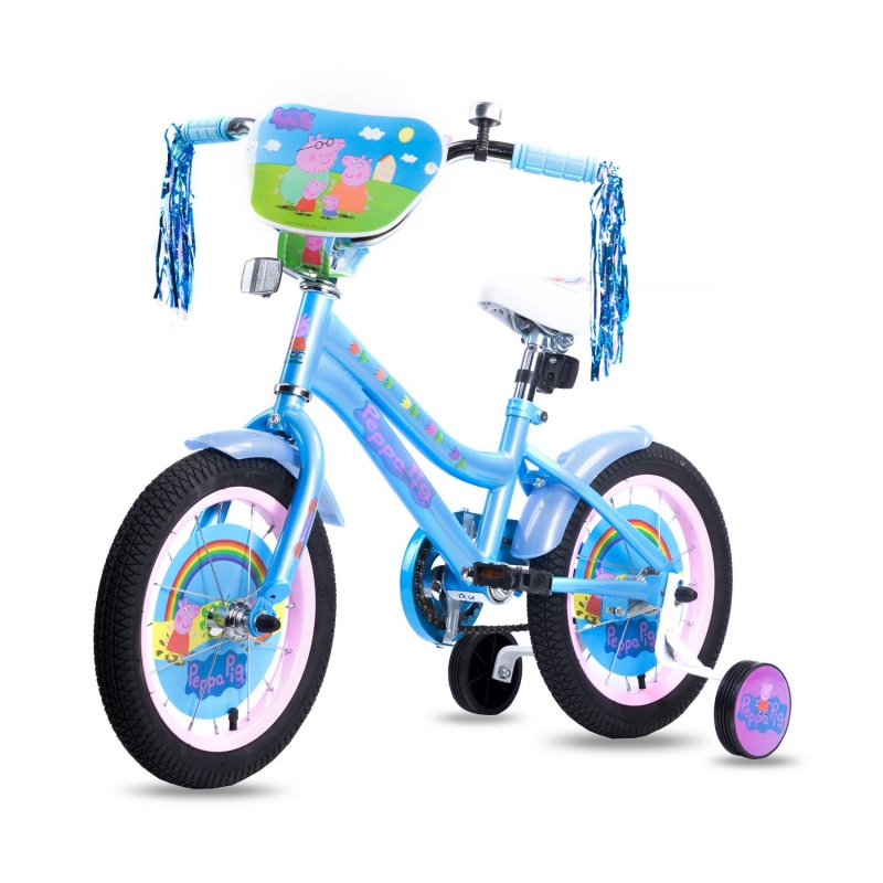 Детский велосипед Navigator Peppa Pig, колеса 14", стальная рама, стальные обода, ножной тормоз  