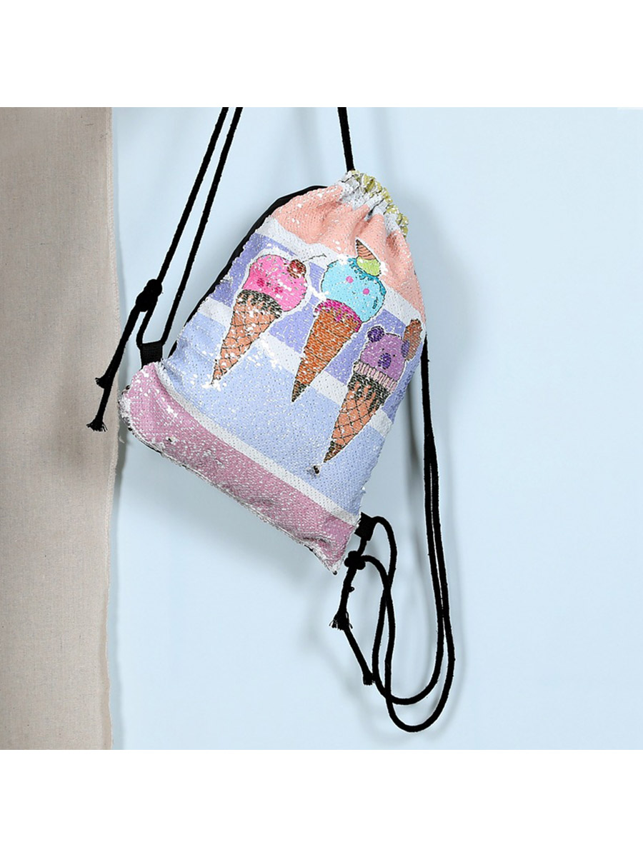 Мешок для обуви с пайетками - Мороженое Bright Dreams, разноцветный  