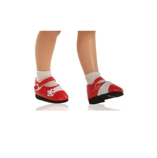 Туфли красные с цветочком, для кукол 32 см  