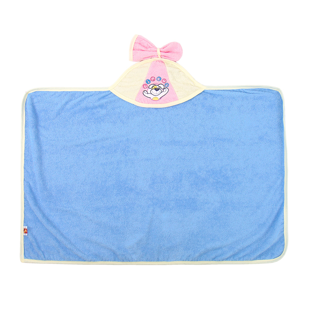 Пеленка-полотенце с варежкой – Циркус, голубое  
