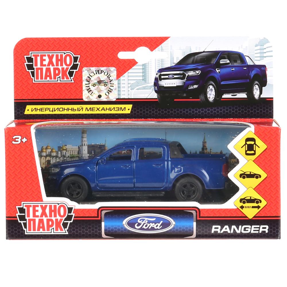 Модель Ford Ranger пикап синий, 12 см, открываются двери, инерционный  