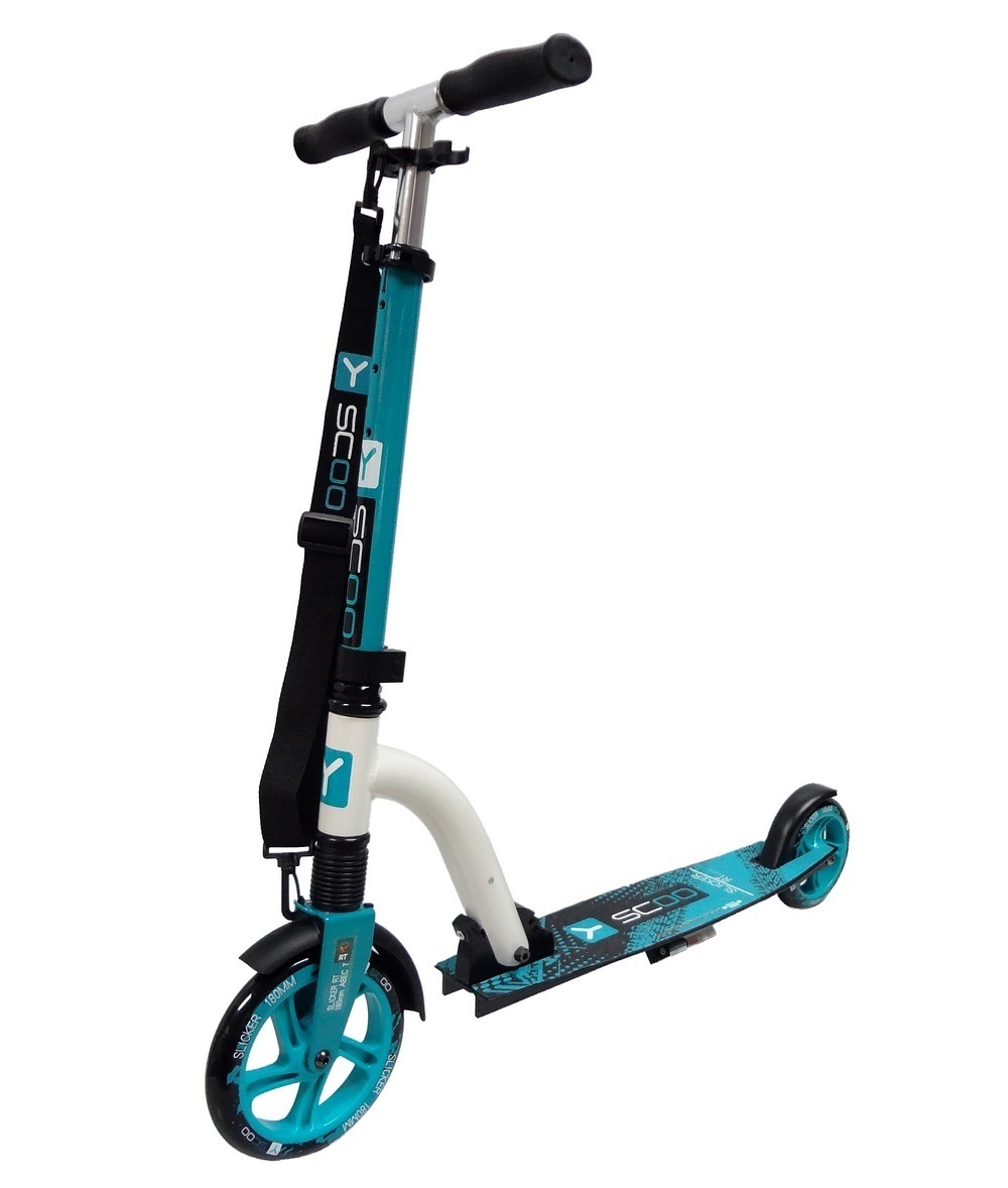 Двухколесный самокат Slicker 180 aqua+white Y-Scoo, 4424RT Двухколесный самокат Slicker 180 aqua+white Y-Scoo, 4424RTДвухколесные самокаты<br>Двухколесный самокат Slicker 180 aqua+white Y-Scoo, 4424RT<br>