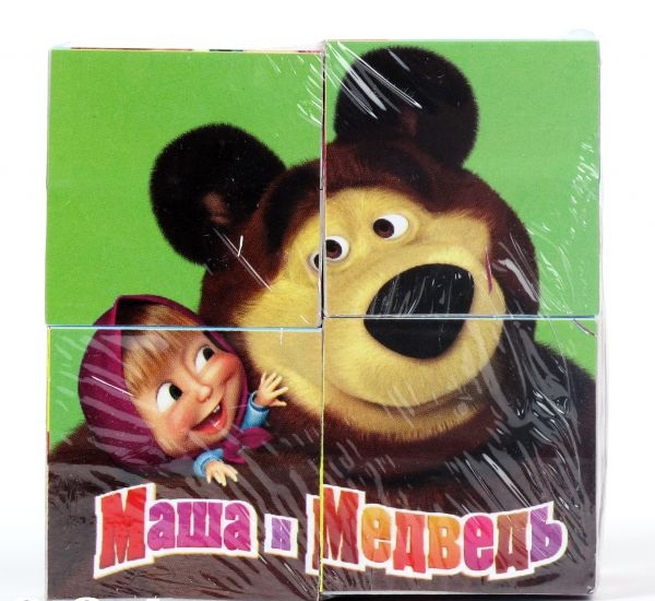 4 развивающих кубика - Маша и медведь  