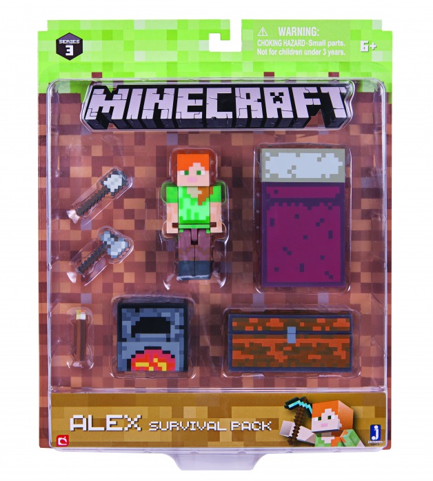 Игровой набор для выживания из серии Minecraft с фигуркой персонажа и 6 предметами  