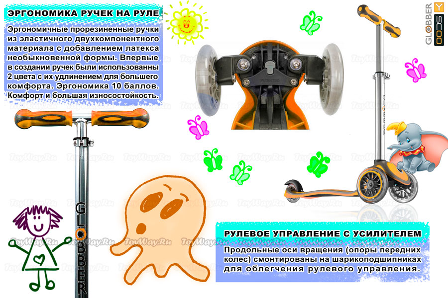Трехколесный самокат Y-SCOO Globber My free orange, 4581RT