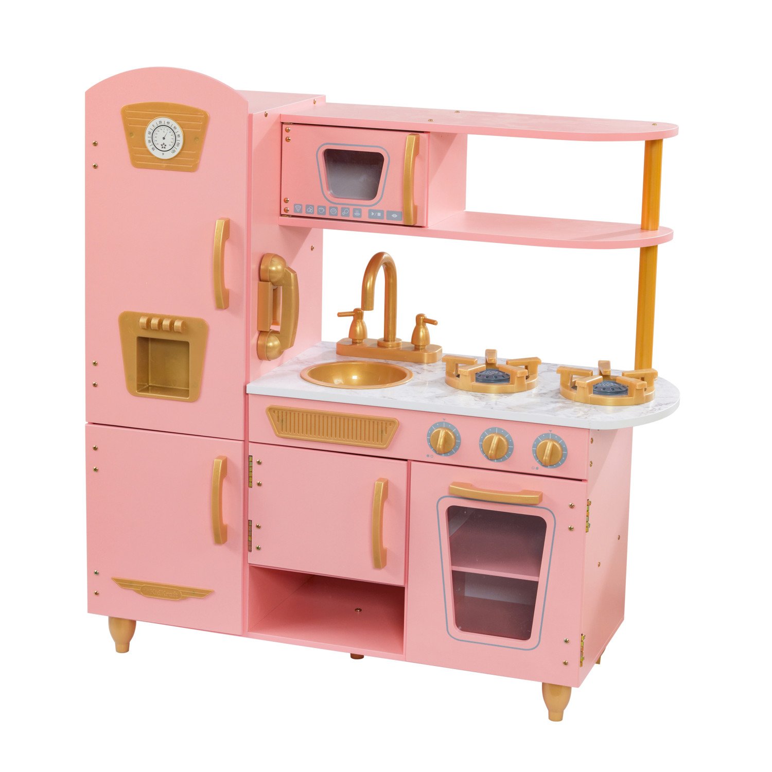 Игрушечная кухня – Винтаж, розовый с золотом  
