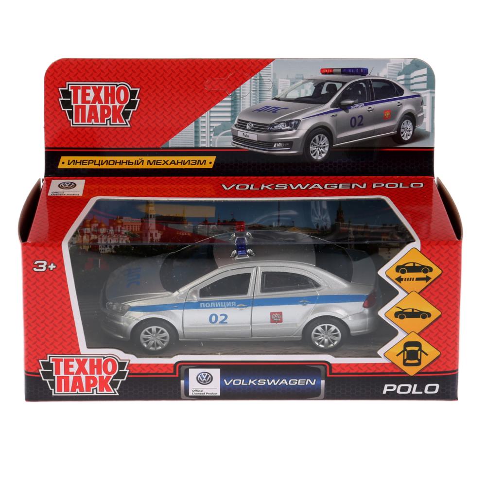 Металлическая инерционная модель – VW Polo Полиция, 12 см  