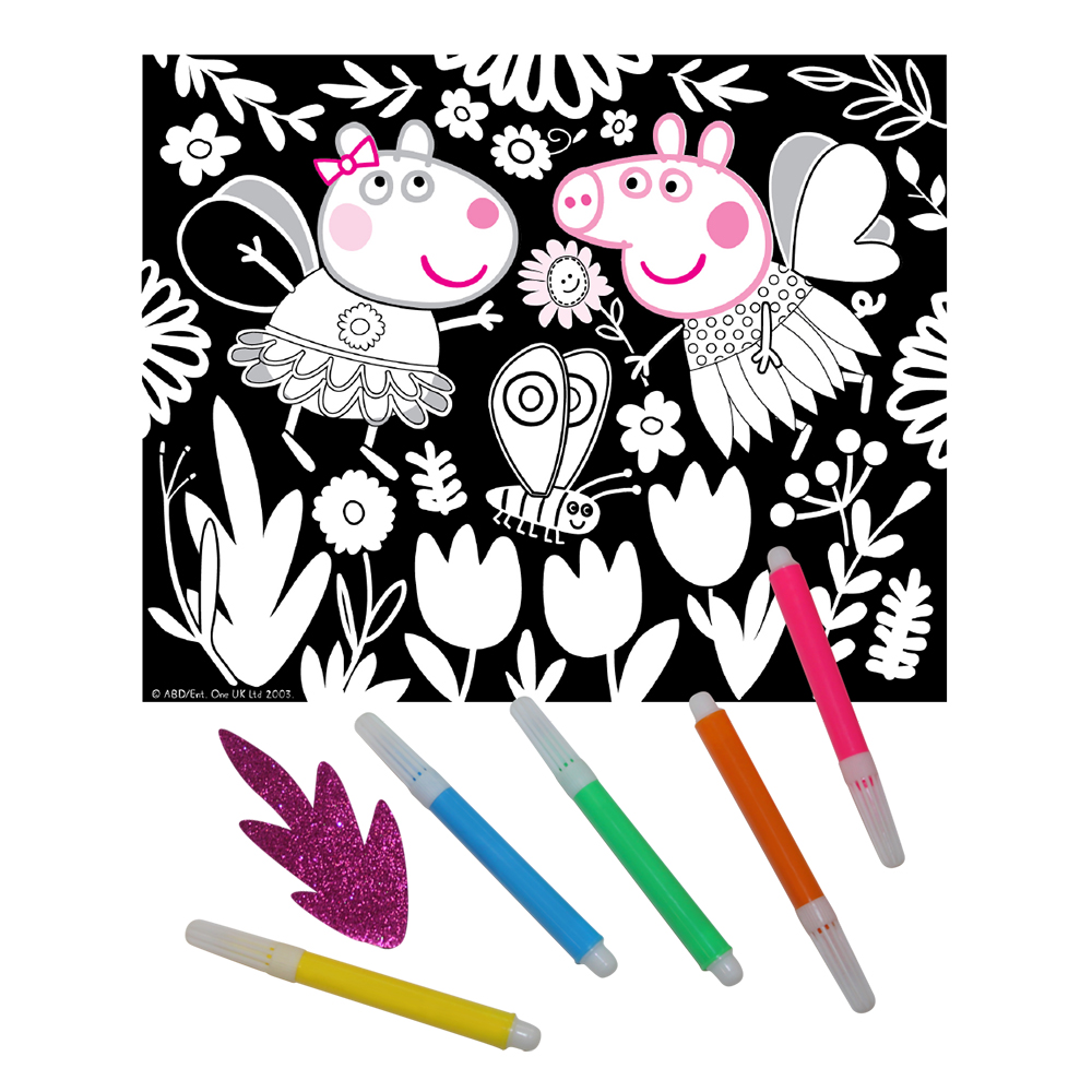 Аппликация и раскраска на бархате Peppa Pig™ - Летний сад Пеппы  