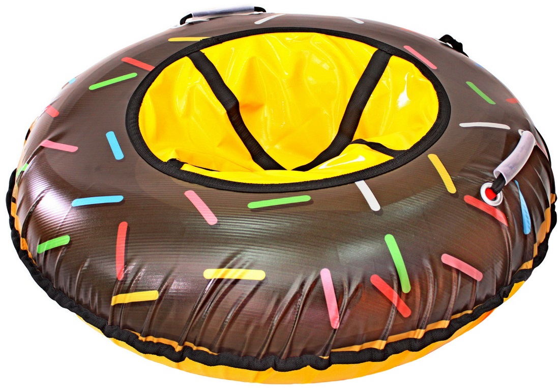 Санки надувные Тюбинг Пончик шоколадный, диаметр 87см.  