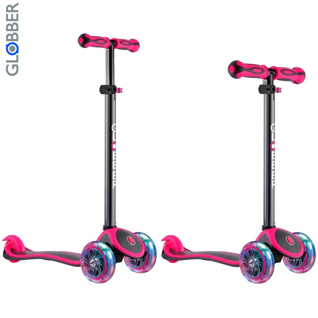 Самокат 442-132 Globber Primo Plus Titanium с 3 светящимися колесами Neon Pink Самокат 442-132 Globber Primo Plus Titanium с 3 светящимися колесами Neon PinkТрехколесные самокаты<br>Самокат 442-132 Globber Primo Plus Titanium с 3 светящимися колесами Neon Pink<br>