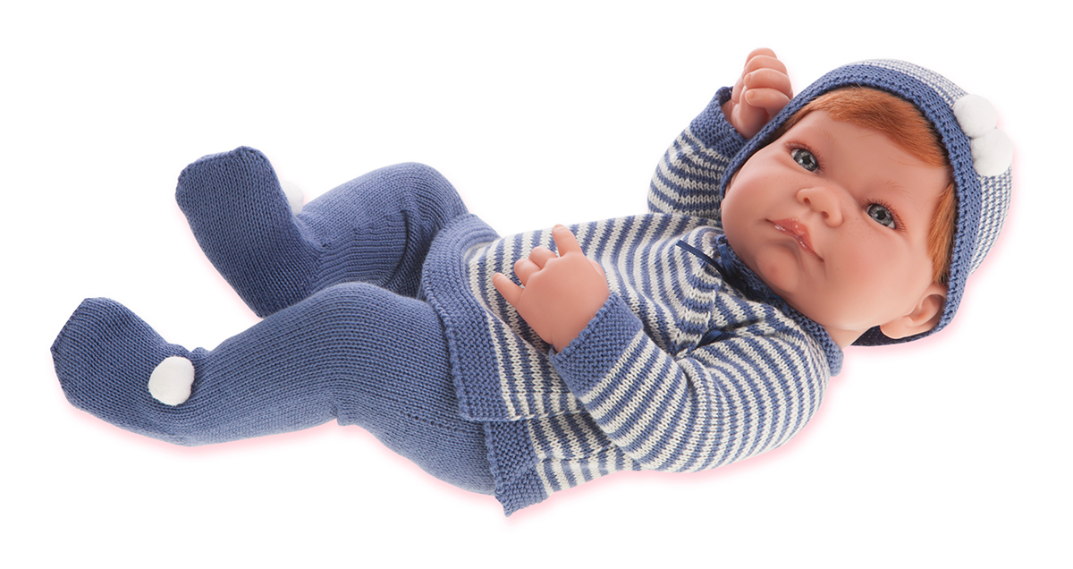 Кукла-младенец Мануэль в синем, 42 см.  