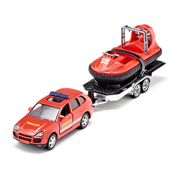 Игрушечная модель - Автомобиль и прицеп с лодкой на воздушной подушке, 1:55  
