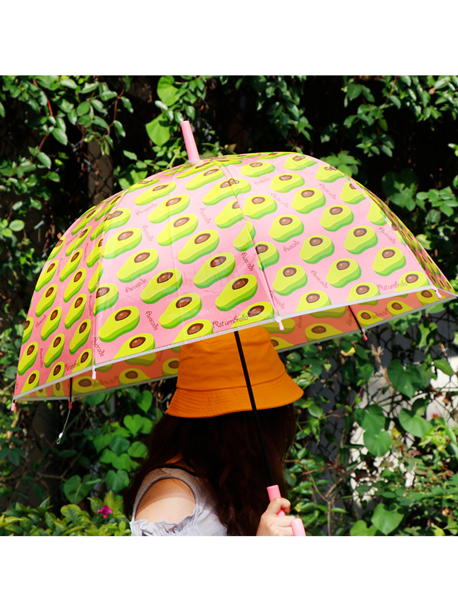 Зонт-трость - Авокадо, розовый  