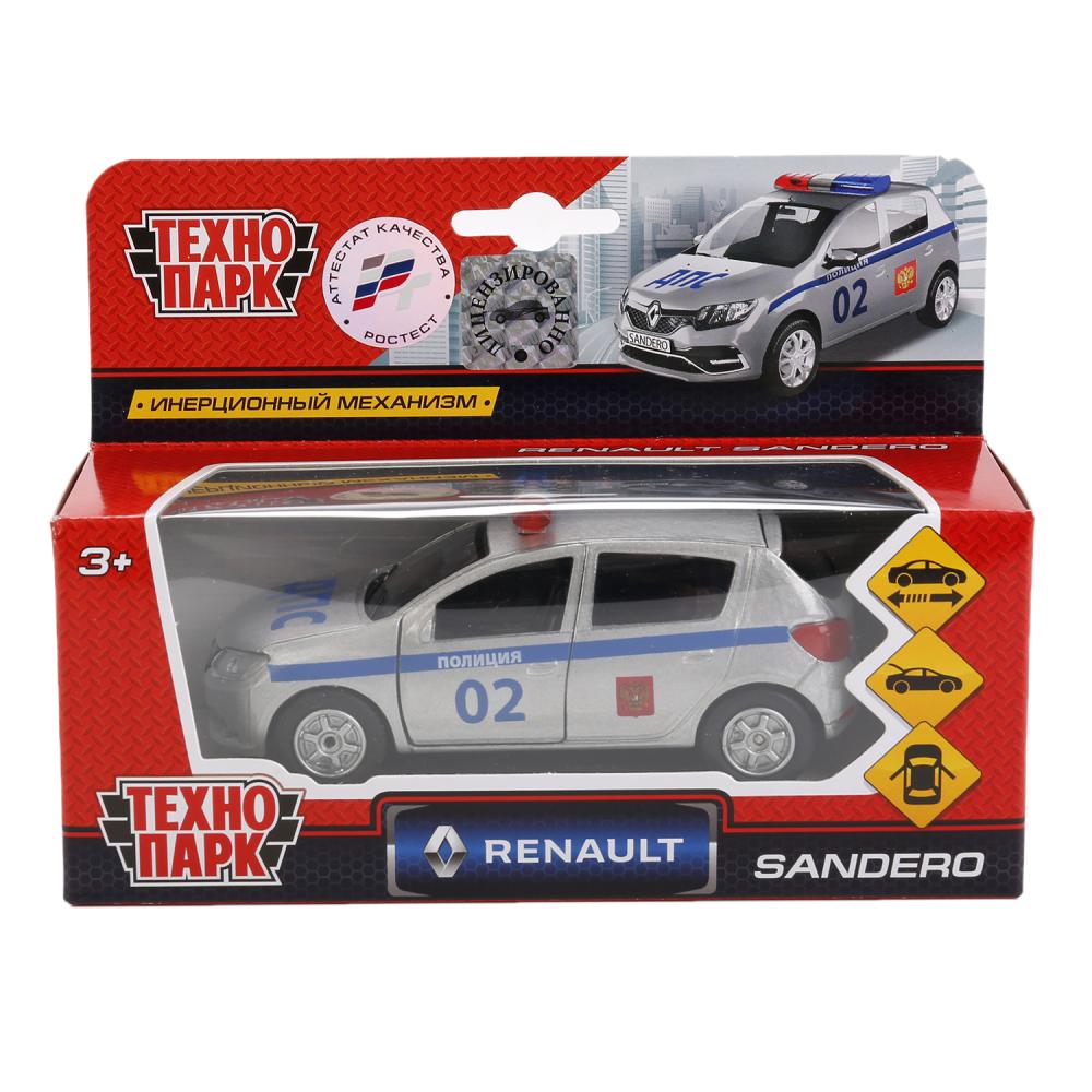 Renault Sandero Полиция - металлическая инерционная машина, 12 см, Технопарк, SB-17-61-RS-WB 