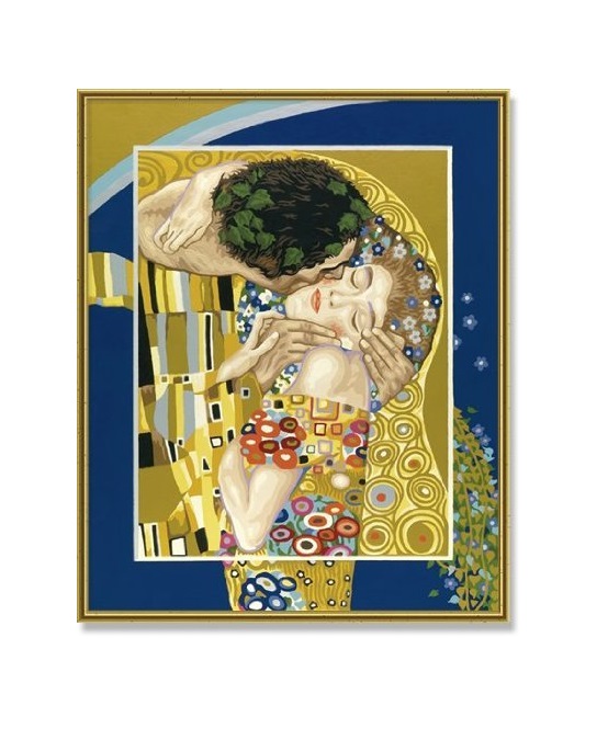 Раскраска по номерам - Поцелуй, художник Гюстав Климт, 40 х 50 см  
