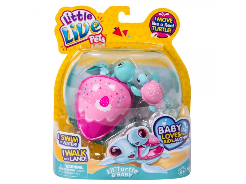 Интерактивная игрушка Little Live Pets - Черепашка Сладкая Лакомка с малышом  