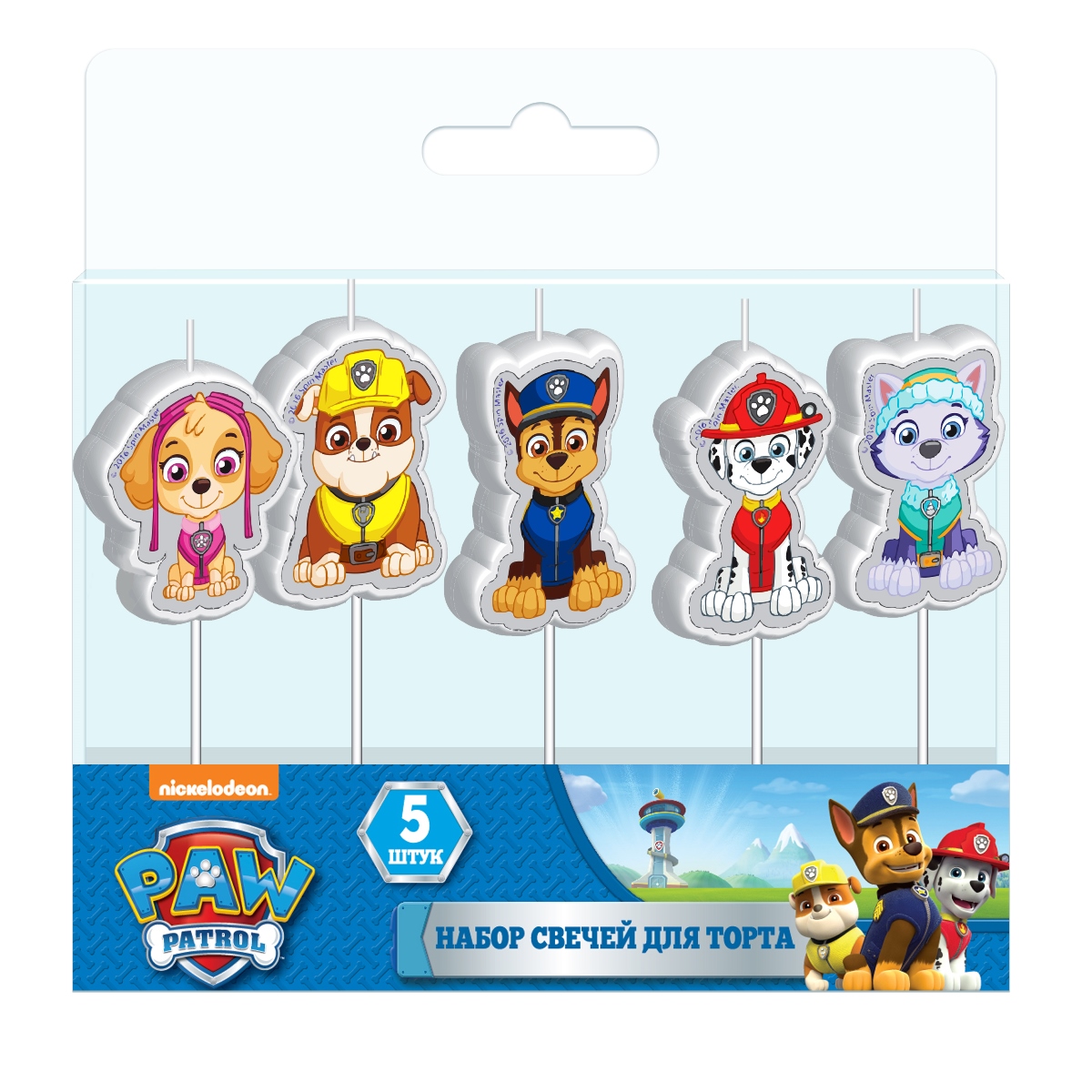 Свечи на палочках - Paw Patrol, 5 штук Свечи на палочках - Paw Patrol, 5 штукСвечи для торта<br>Свечи на палочках - Paw Patrol, 5 штук<br>