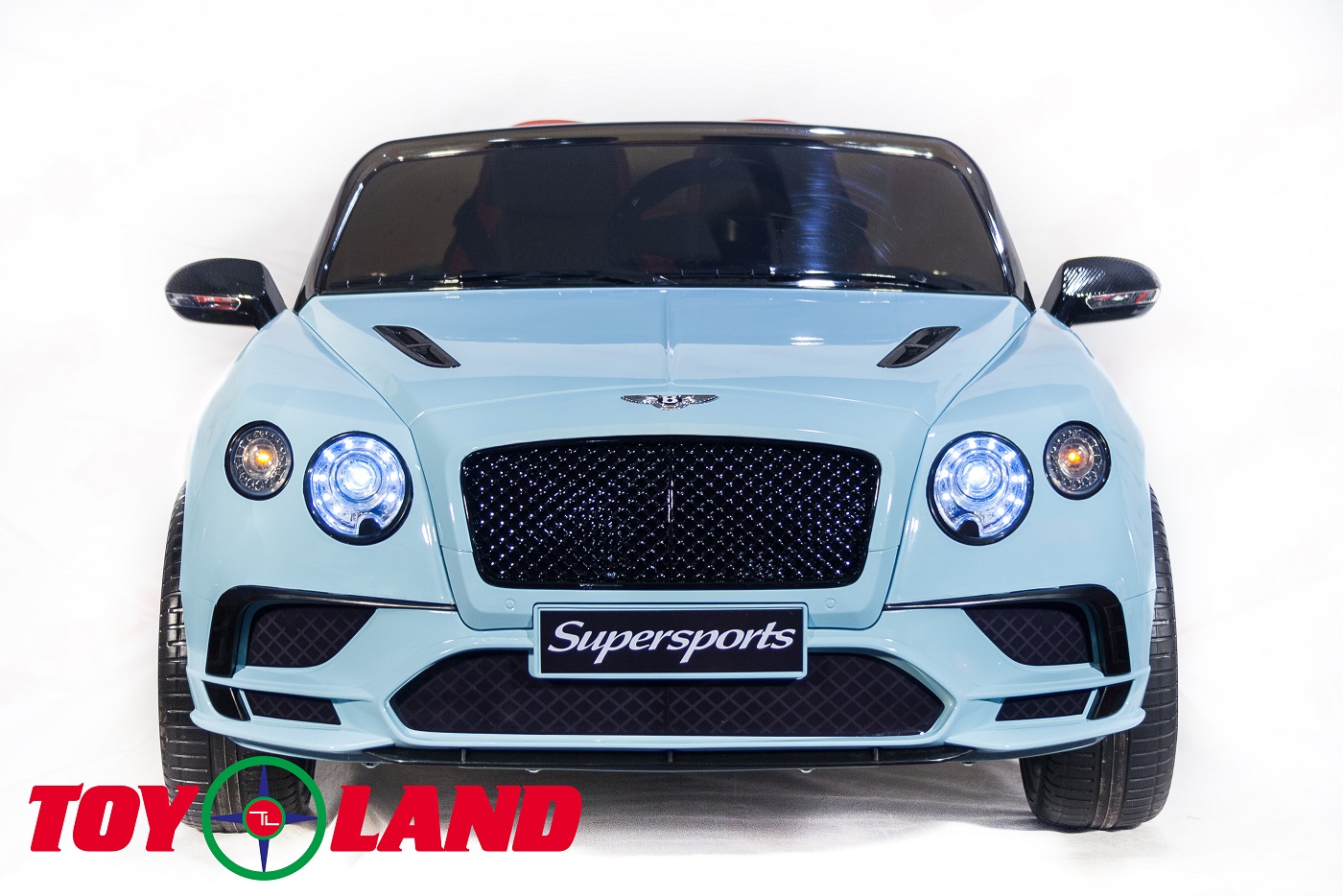 Детский электромобиль Bentley Continental Supersports, голубой глянец, свет и звук  