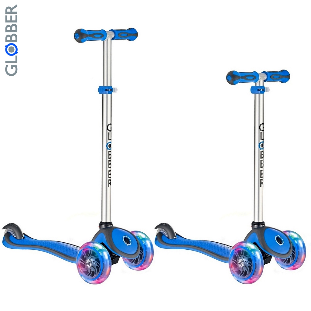 Самокат 442-100 Globber Primo Plus с 3 светящимися колесами Dark Blue Самокат 442-100 Globber Primo Plus с 3 светящимися колесами Dark BlueТрехколесные самокаты<br>Самокат 442-100 Globber Primo Plus с 3 светящимися колесами Dark Blue<br>