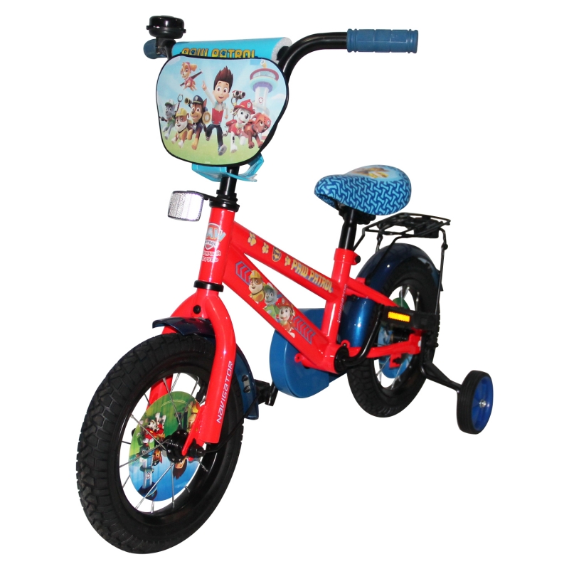 Детский велосипед Щенячий патруль, колеса 12", стальная рама, стальные обода, ножной тормоз  
